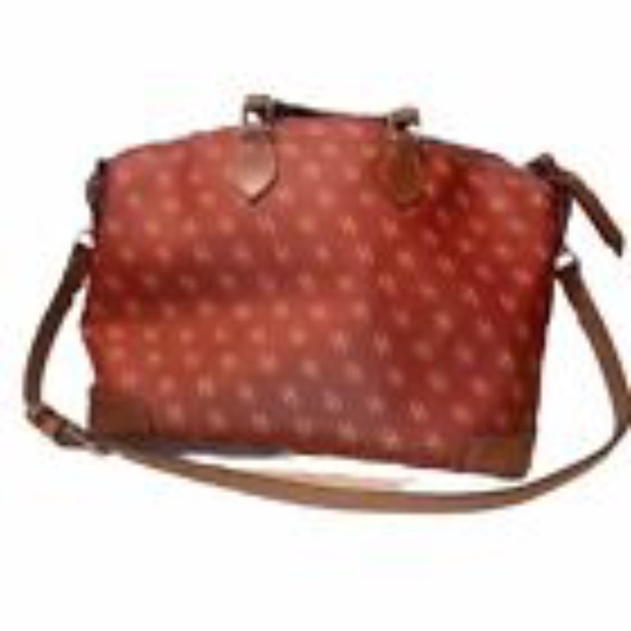 Dooney & Bourke Greta Satchel Handbag Red and Tan Large Purse Used - Picture 5 of 15